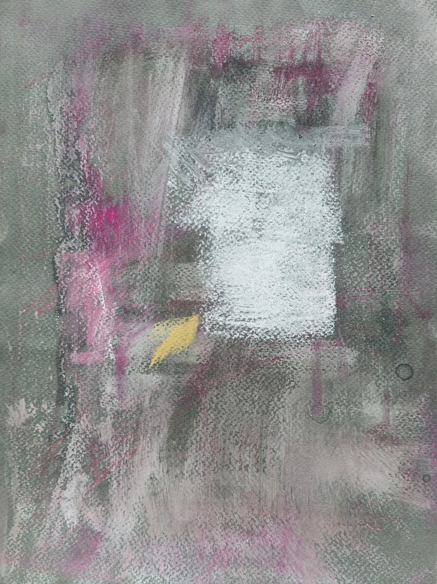 Moody abstract artwork from Threshold of Memory - Original Fine Art Drawing Quadriptych Collection by Carrie Bergey featuring deep charcoal and magenta tones.
