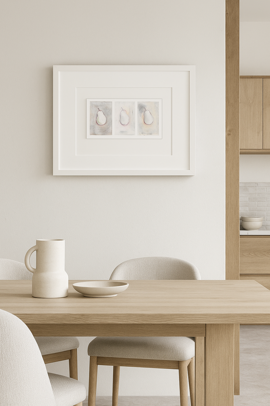 Pears Boxed Original Fine Art Monoprint Triptych Collection | Carrie Bergey