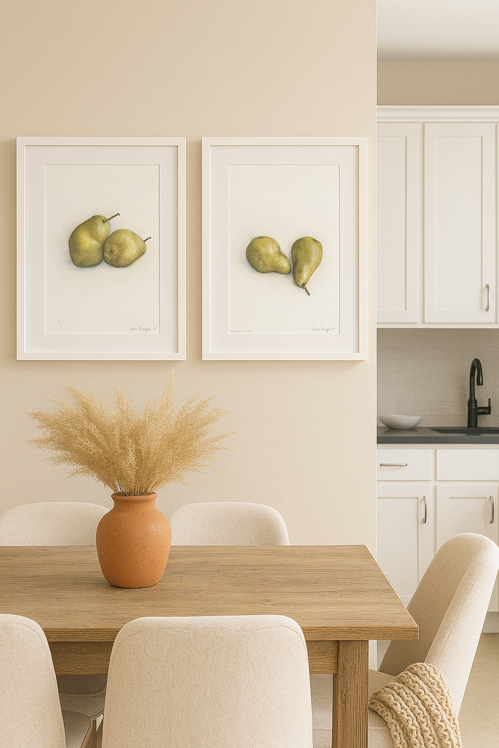 Pear - licious Original Fine Art Painting Diptych Fine Art Collection | Carrie Bergey