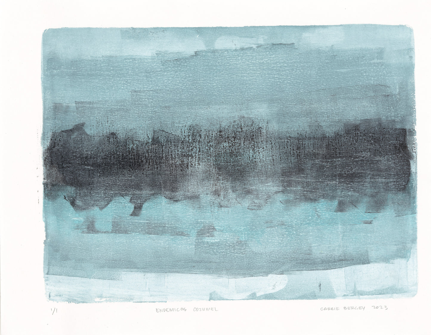 Endemicos-01 Original Fine Art Monoprint by Carrie Bergey blends natural hues in abstract form. A striking piece for stylish interior decoration.