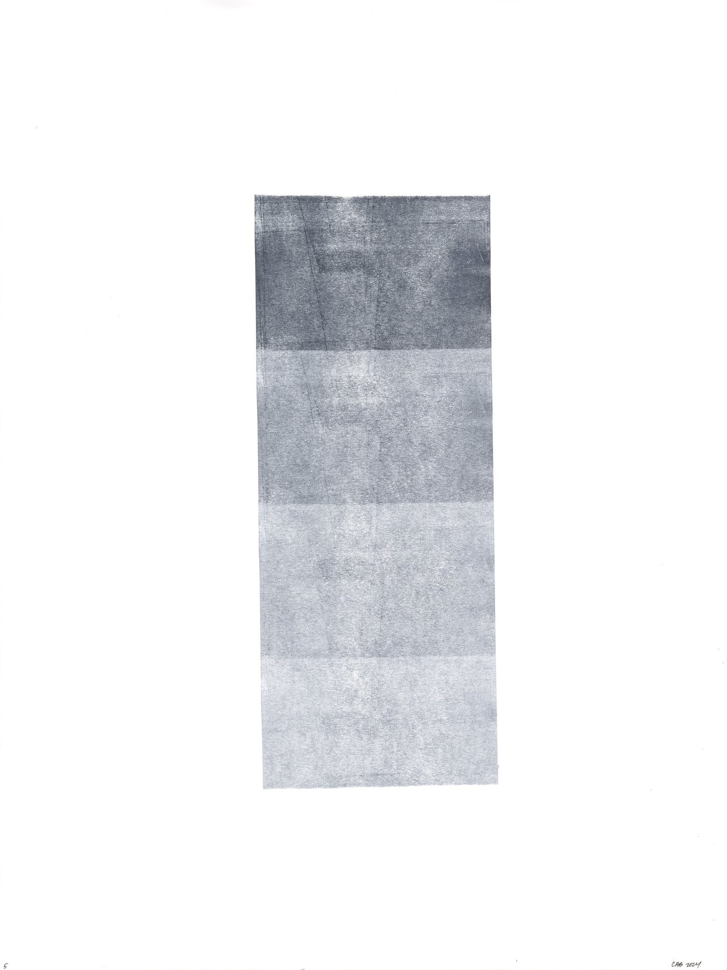 Left panel of Ink on Paper 03-05 Original Fine Art Painting Diptych Collection showing vertical grayscale gradient blocks in minimalist style.