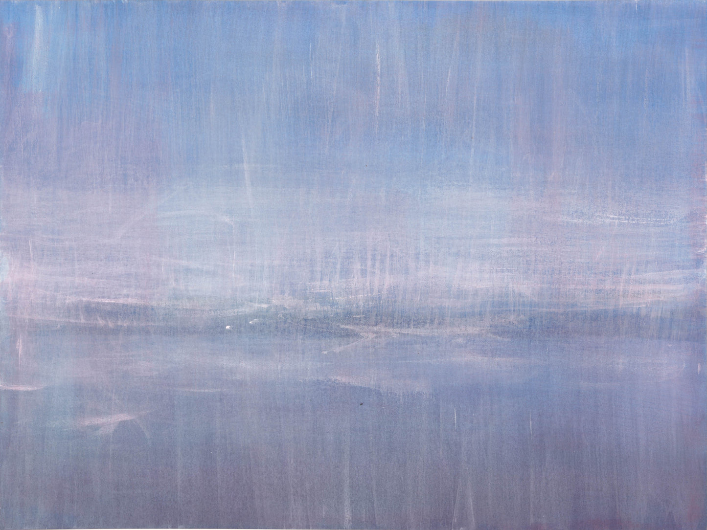 Left panel of Maui 07-08 Original Fine Art Painting Diptych Collection by Carrie Bergey featuring soft blue and lavender hues on cotton canvas.