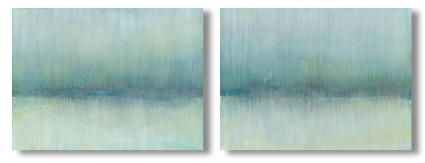 Maui 05-06 Diptych Collection by Carrie Bergey shown side by side on white background, perfect for modern home and garden decor.