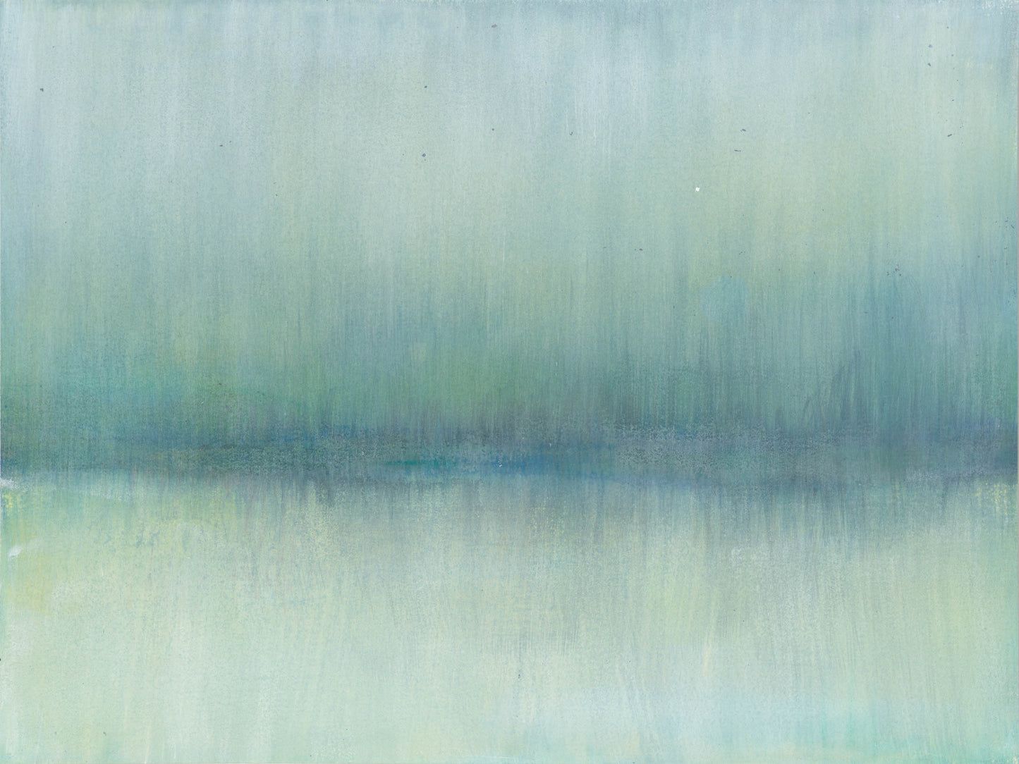 Close-up of left canvas from Maui 05-06 Diptych by Carrie Bergey, highlighting abstract brushstrokes and oceanic color palette.