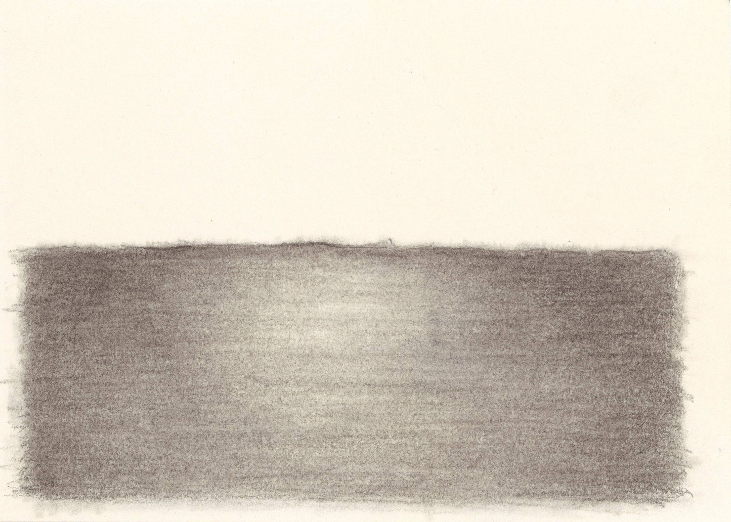 Vista 06 Original Fine Art Drawing by Carrie Bergey features a minimalist charcoal landscape evoking Cozumel's tranquil horizon. Ideal for modern home decor.