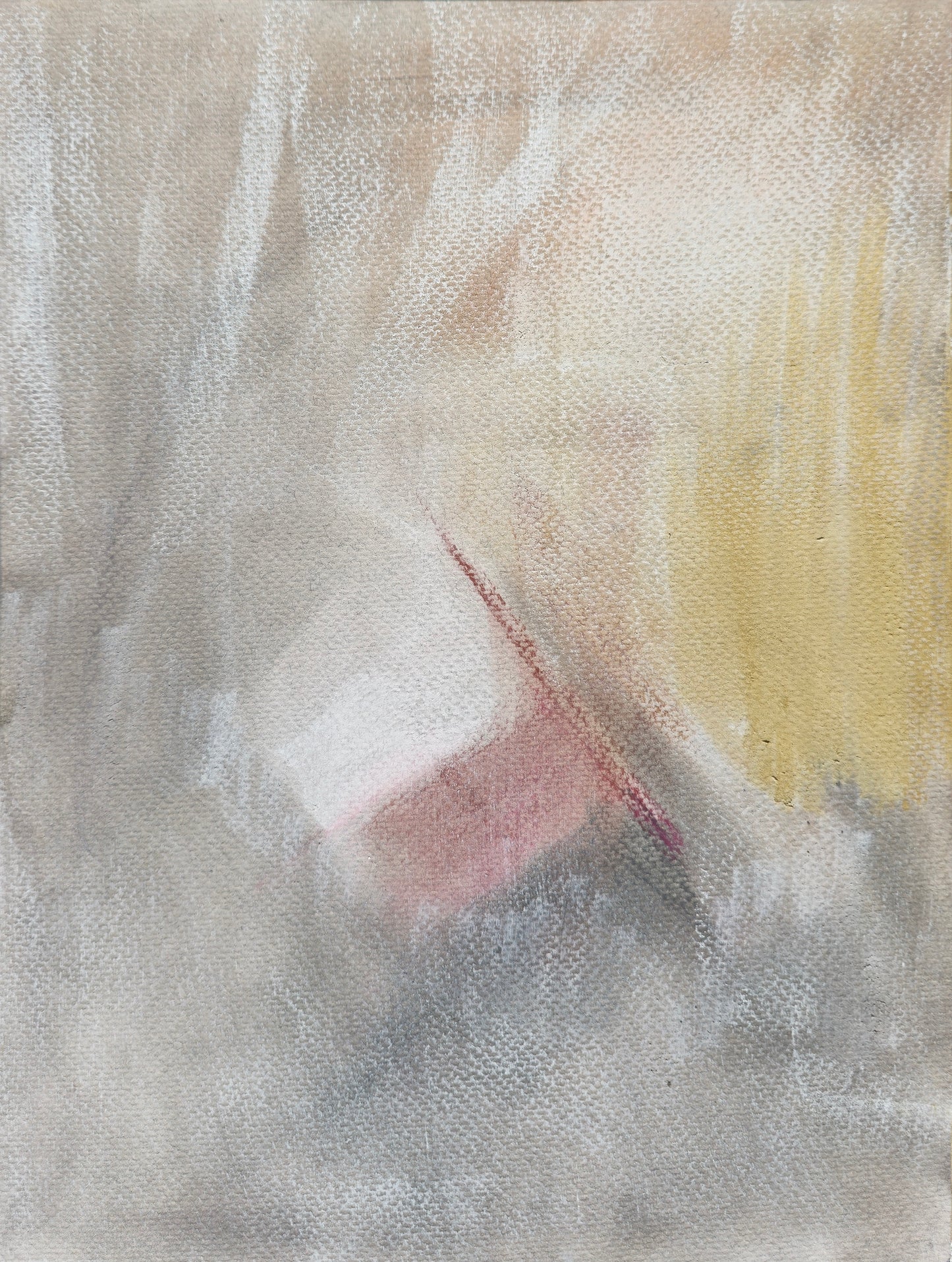 Single panel from Threshold of Memory - Original Fine Art Drawing Quadriptych Collection by Carrie Bergey showing abstract pastel tones and soft brushwork.