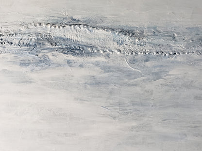 Another close-up of Jute Billows Original Fine Art Painting | Carrie Bergey emphasizing the tactile quality and layered paint technique.