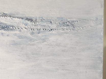 Side detail of Jute Billows Original Fine Art Painting by Carrie Bergey, showcasing the subtle transitions and textured acrylic surface.