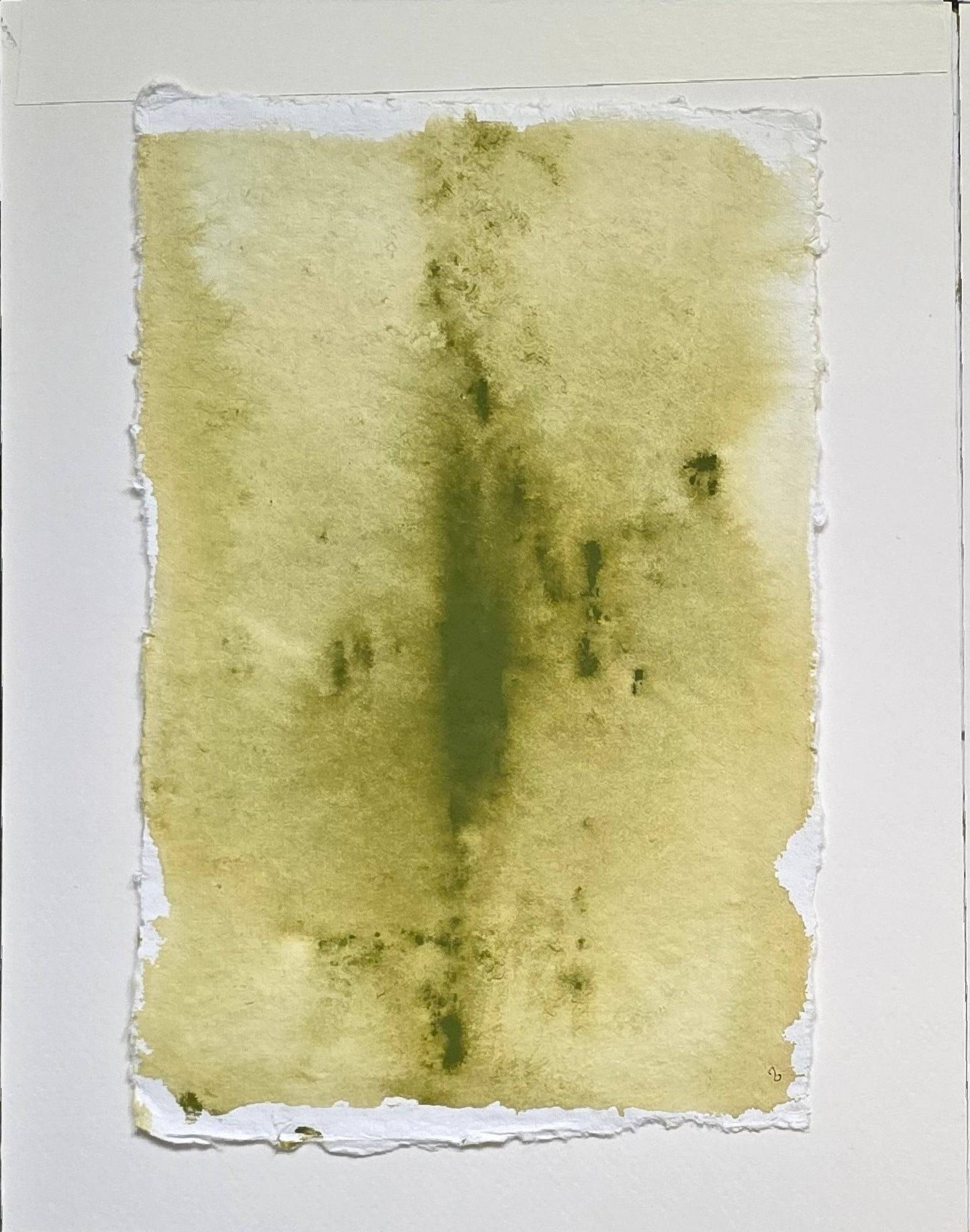 Single panel from Verdant Memory Original Fine Art Painting by Carrie Bergey with soft green gradients and organic texture.