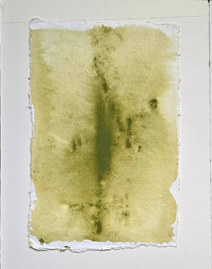 Single panel from Verdant Memory Original Fine Art Painting by Carrie Bergey with soft green gradients and organic texture.