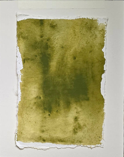 Earth-toned abstract panel from Verdant Memory Collection by Carrie Bergey, highlighting natural textures and layered green hues.