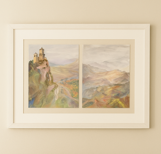 San Marino Italy Original Fine Art Painting Diptych Collection | Carrie Bergey