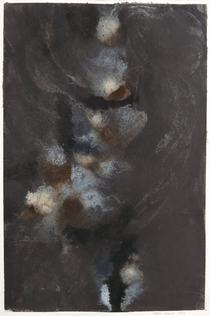 Cosmos Original Fine Art Painting by Carrie Bergey blends dark acrylic tones with ethereal highlights, evoking a celestial atmosphere for home and garden wall decor.