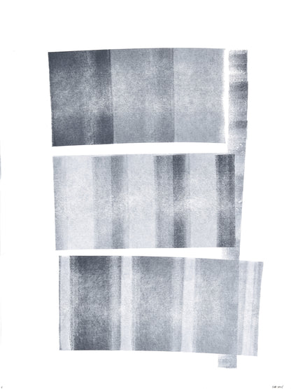 Ink on Paper 04-06 Original Fine Art Painting Diptych Collection showcases vertical gradient ink bands in a minimalist abstract style for contemporary interiors.