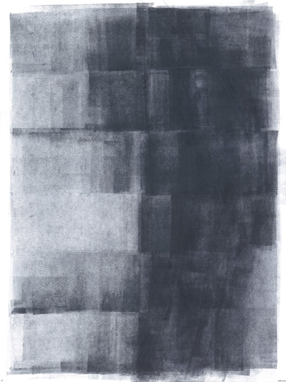Ink on Paper_15 Original Fine Art Painting by Carrie Bergey features abstract black and white acrylic layers on 18x24 paper, ideal for modern decor.