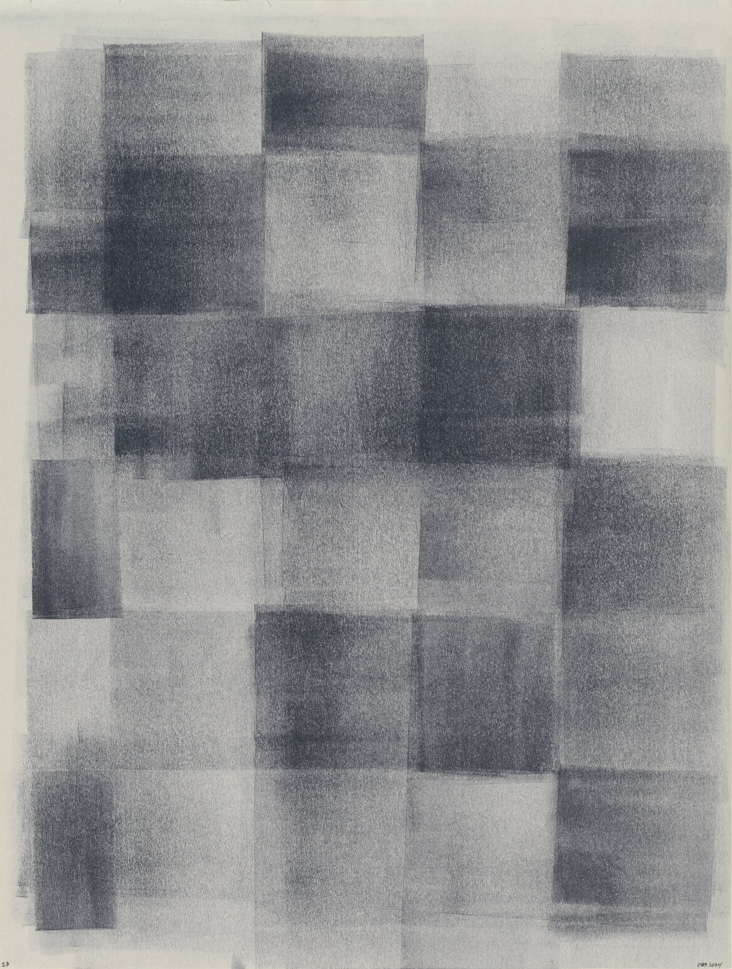 Duplicate of first panel from Ink on Paper 23-25 Original Fine Art Painting Triptych Collection, highlighting geometric ink patterns.