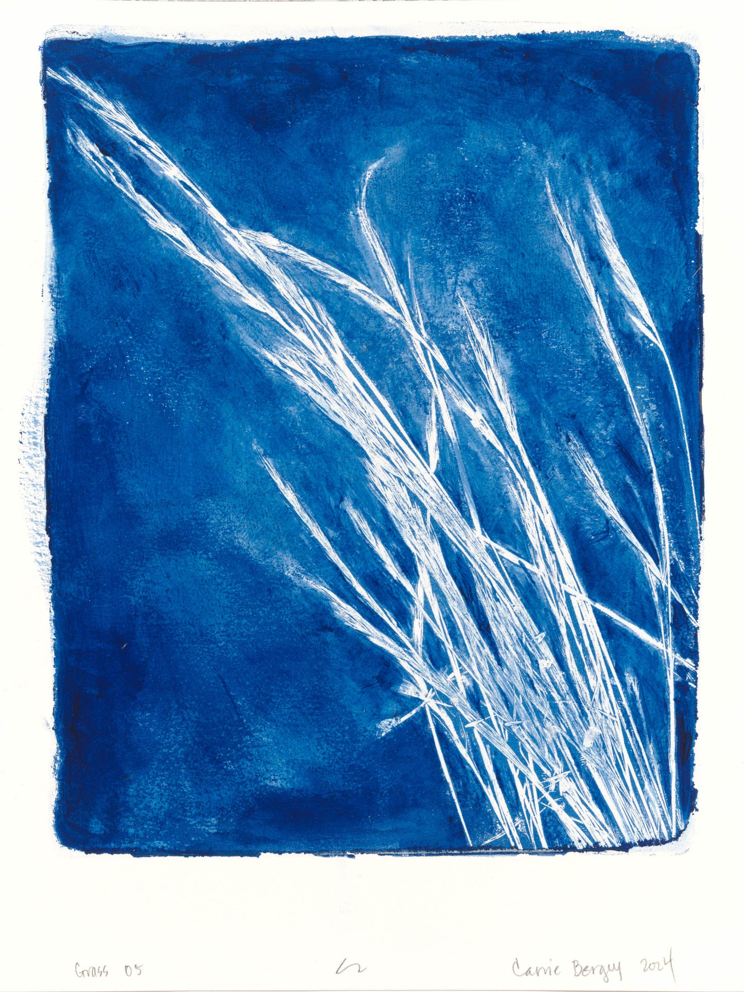 Lobos Grass 05 Original Monoprint Painting