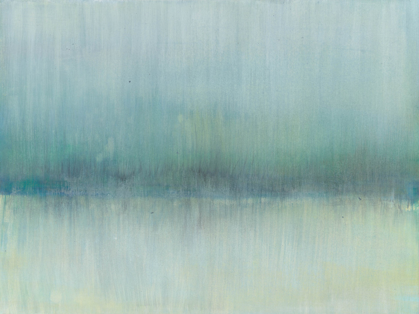 Close-up of right canvas from Maui 05-06 Diptych by Carrie Bergey, emphasizing layered textures and calming coastal tones.