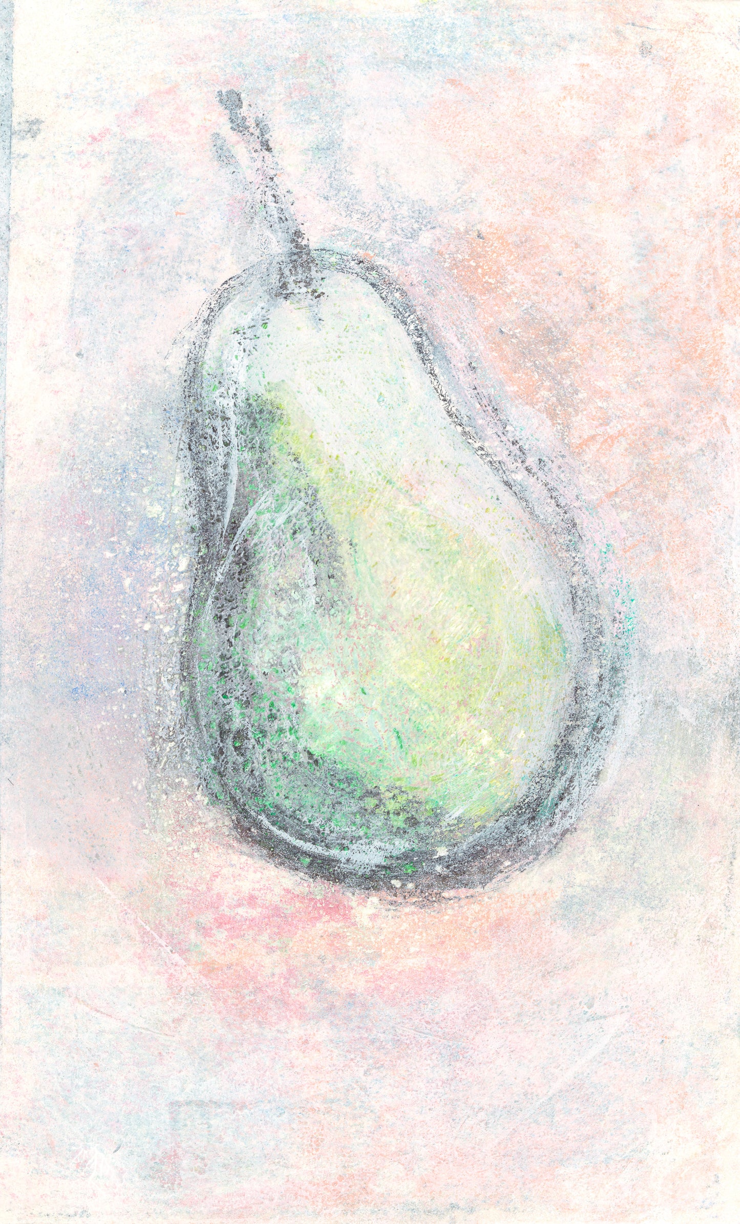 Pears Blushing-03 Original Monoprint