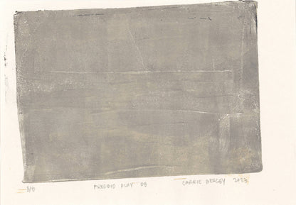 Presidio Play 08 by Carrie Bergey, minimalist monoprint in solid gray tones, part of the Presidio Play Original Fine Art Monoprint Collection.