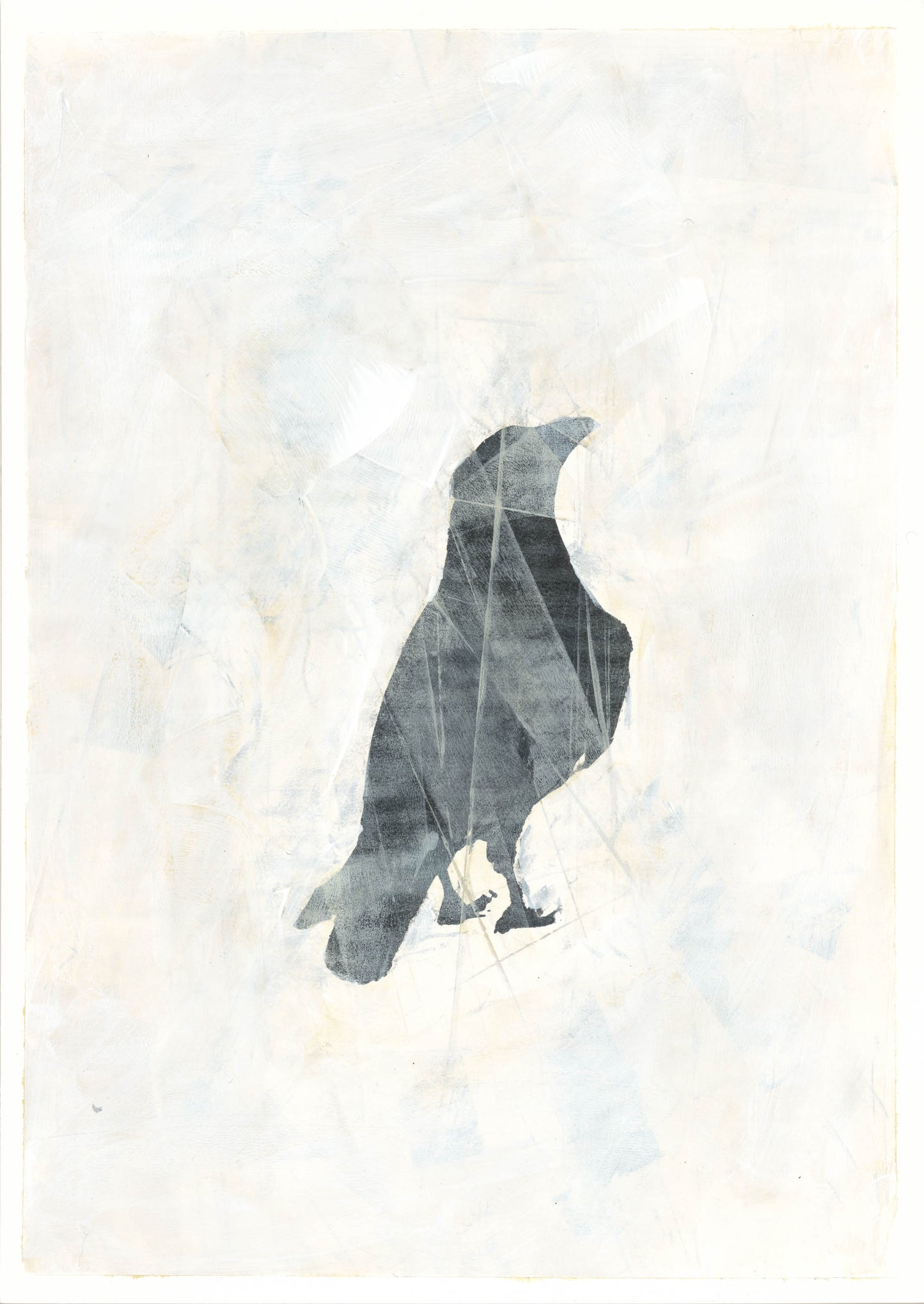 Raven 11 Original Monoprint Painting