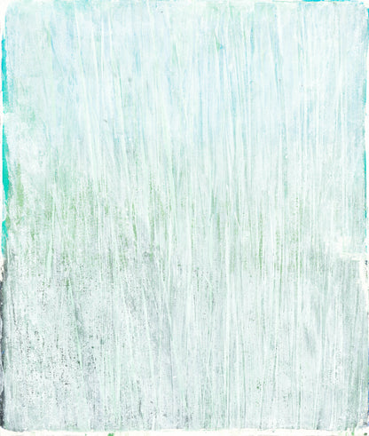 Seagrass 04 Original Monoprint from the Seagrass Collection featuring textured acrylic strokes in soft oceanic tones. Ideal for tranquil home decor.