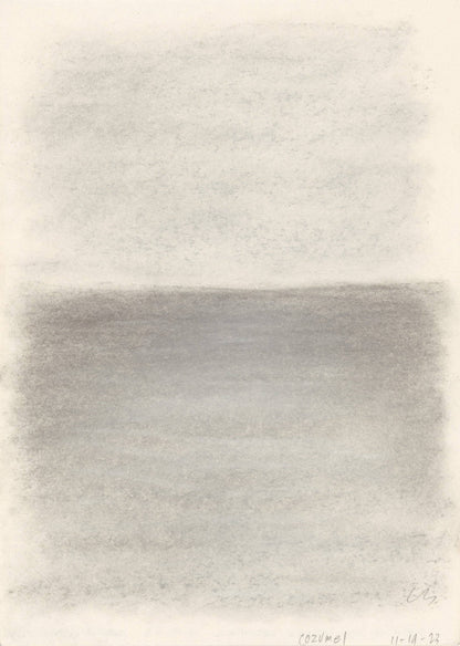 Duplicate of left panel from Vista 02-04-05 Triptych by Carrie Bergey, showing subtle graphite shading inspired by Cozumel's vistas.